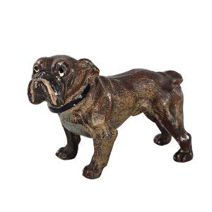 Vintage English Bulldog Statue Figure Cast Metal Germany Marked Dog